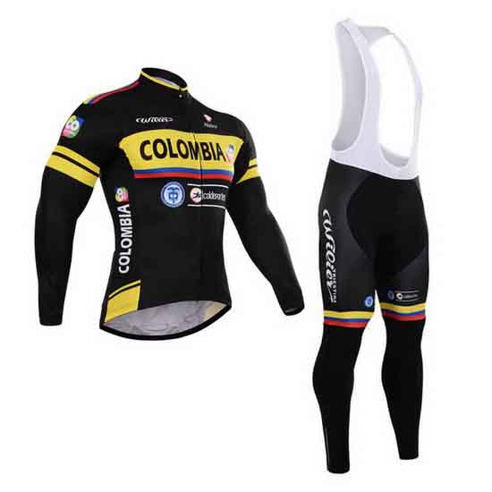 Maillot Colombia Tirantes Mangas Largas Negro Y Amarillo